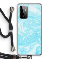Waterverf blauw: Samsung Galaxy A72 5G Transparant Hoesje met koord