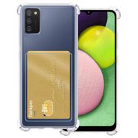 Basey Samsung Galaxy A02s Hoesje Siliconen Hoes Case Cover met Pasjeshouder - Transparant - thumbnail