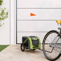 Hondenfietstrailer oxford stof en ijzer groen en grijs