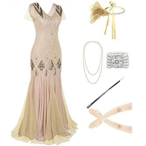 jaren 1920 Great Gatsby Flapper Sequin Kwastje vrouwen Vintage Omzoomd