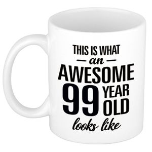 Awesome 99 year cadeau mok / beker 300 ml