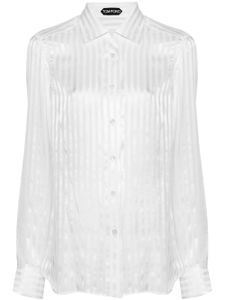 TOM FORD chemise en soie à rayures - Blanc