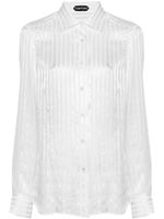 TOM FORD chemise en soie à rayures - Blanc