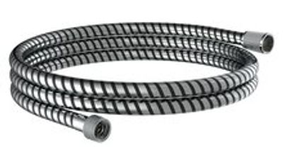 HOGAFLEX K-2 doucheslang, kunststof, chroom-zwart lengte: ca. 200 cm ½" (Ø ca. 1,9 cm) standaard aansluiting inclusief waterbesparende pakking - tot wel 50% minder water verbruik garantie: 3 j