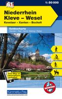 Wandelkaart 61 Outdoorkarte Niederrhein, Kleve - Wesel | Kümmerly & Fr - thumbnail