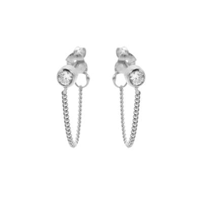 Karma Oorbellen Chain Zirconia Zilver