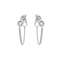 Karma Oorbellen Chain Zirconia Zilver