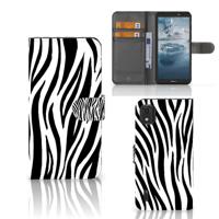 Nokia C2 2nd Edition | Telefoonhoesje | Met pasjeshouder | Zebra