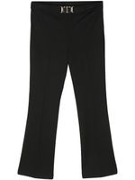 TWINSET pantalon droit à plaque logo - Noir