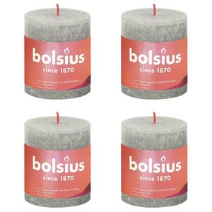 Bolsius Stompkaarsen Shine 4 st rustiek 80x68 mm zandgrijs