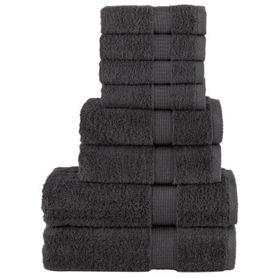 VidaXL 8-delige handdoekenset solund 600 g/m² antracietkleurig