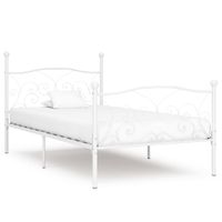 Bedframe met lattenbodem metaal wit 100x200 cm - thumbnail