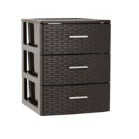 Bureau organizer - 3 lades - rotan bruin - 39 x 36 x 46 cm - Ladeblok