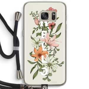 Hello bloemen: Samsung Galaxy S7 Transparant Hoesje met koord