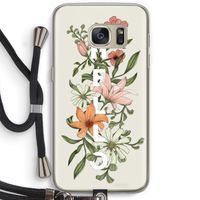 Hello bloemen: Samsung Galaxy S7 Transparant Hoesje met koord