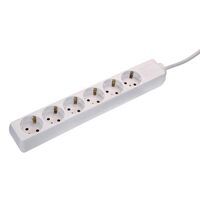 Schwabe Stekkerdoos zwart 6 x randaarde 1,4m kabel