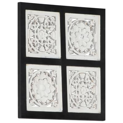 VidaXL Wandpaneel handgesneden 40x40x1,5 cm mdf zwart en wit
