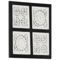 VidaXL Wandpaneel handgesneden 40x40x1,5 cm mdf zwart en wit