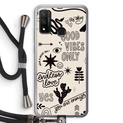 Good vibes: Huawei P Smart (2020) Transparant Hoesje met koord