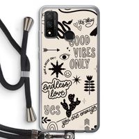 Good vibes: Huawei P Smart (2020) Transparant Hoesje met koord