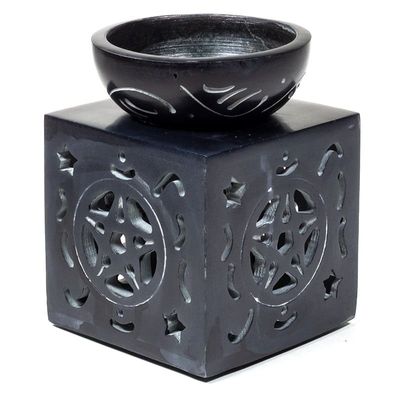 Olieverdamper Pentagram Zwart Zeepsteen