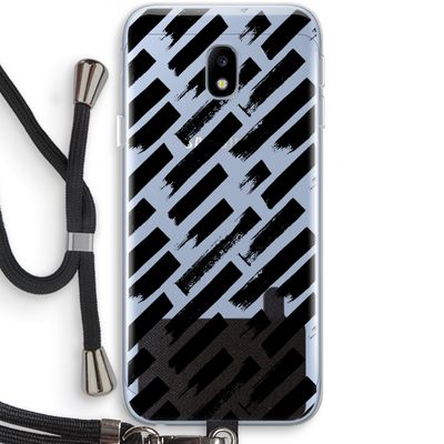 Zwarte vegen: Samsung Galaxy J3 (2017) Transparant Hoesje met koord