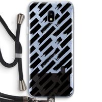 Zwarte vegen: Samsung Galaxy J3 (2017) Transparant Hoesje met koord