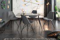 Design stoel SCANDINAVIA MEISTERSTÜCK grijs fluweel zwart metalen poten - 43062