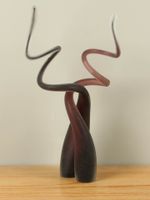 Set van 2 gematteerd glazen sculpturen, mauve, B011