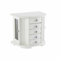 Juwelenkistje DKD Home Decor Fluweel Romantiek Spiegel Hout MDF (26 x 18 x 23 cm)