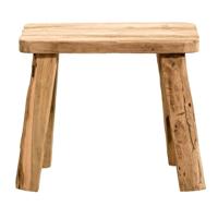 Leen Bakker - Kruk Quincy - Teak - 36x40x30 Cm - Teakhout - Bruin