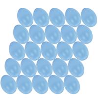 Hobby knutsel eieren - 25x - 6 cm - blauw - kunststof - decoratie paaseieren