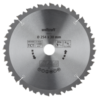 Wolfcraft Kap- en verstekzaagblad | HM | 24 Zähne | Ø254mm | 1 stuk - 6553000