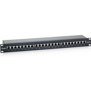 Equip Patch Panel 19 Cat.6-/Class E 24-Port, 1 U, black