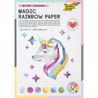 Regenboogpapier en karton Folia 24x34cm 120gr en 250gr 12 vel 6 tinten | 5 stuks