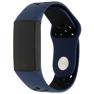 Fitbit Charge 3 & 4 Sport Bandje - Donkerblauw Zwart - SM