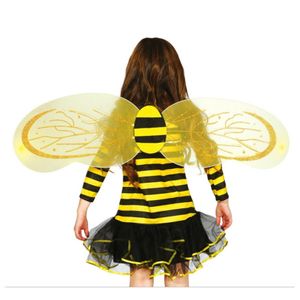 Verkleed vleugels bijtje - geel/zwart - voor kinderen - Carnavalskleding/accessoires