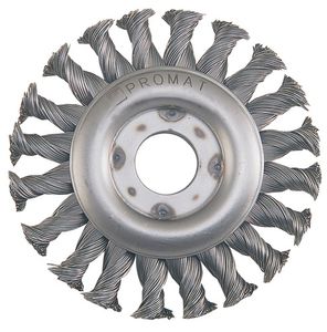 Promat Ronde staaldraadborstel | d. 125 mm draaddikte 0,5 mm | RVS-draad 12 mm | 12500 min-¹ - 4000841208 4000841208