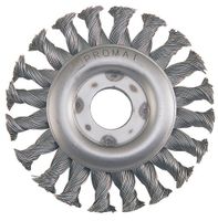 Promat Ronde staaldraadborstel | d. 125 mm draaddikte 0,5 mm | RVS-draad 12 mm | 12500 min-¹ - 4000841208 4000841208