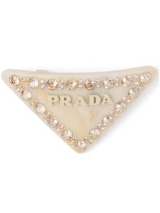 Prada barrette à logo triangulaire - Tons neutres