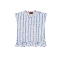 Babyface gestreept T-shirt lavendelblauw/wit - thumbnail