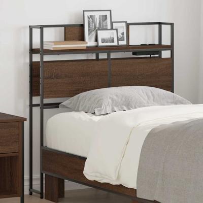 Opberghoofdbord met plank bruin eikenkleur 100 cm Bewerkt hout