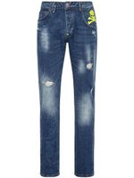 Philipp Plein jean droit à effet taches de peinture - Bleu - thumbnail