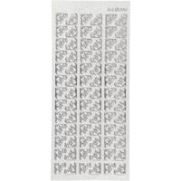 Creativ Company Stickers, hoeken, vel 10x23 cm, zilver, 1 vel