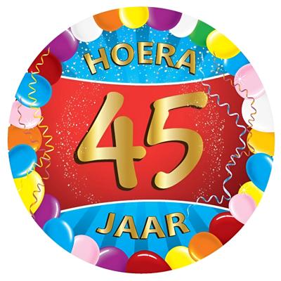 Bierviltjes 45 jaar - 25x stuks - multicolor - verjaardag/feest - feestartikelen