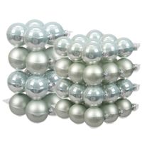 52x stuks glazen kerstballen mintgroen (oyster grey) 6 en 8 cm mat/glans - thumbnail