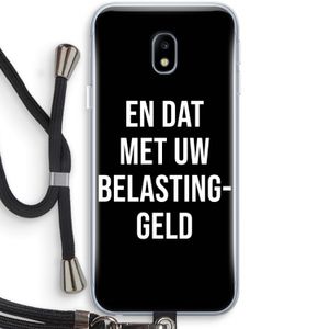 Belastinggeld - Zwart: Samsung Galaxy J3 (2017) Transparant Hoesje met koord
