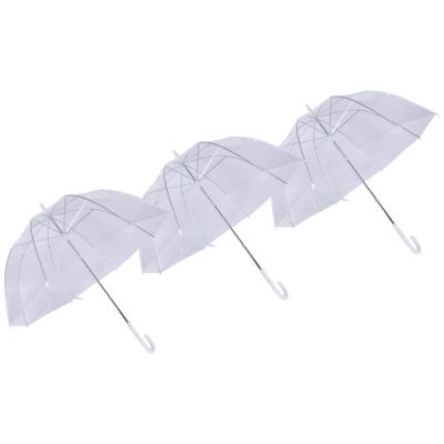Paraplu - 3x - transparant - kunststof - L67 x D77 cm - doorzichtig Paraplu - 3x - transparant - kunststof - L67 x D77 cm - doorzichtig