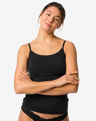 HEMA Dames bh hemd met ingebouwde cups zwart (zwart)