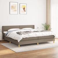 Boxspring met matras stof taupe 200x200 cm